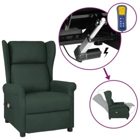 Electric massage wing chair dark green fabric by vidaXL, Electric massage chairs - Ref: Foro24-3098337, Price: 314,99 €, Disc...