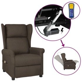 Electric massage wing chair dark brown fabric by vidaXL, Electric massage chairs - Ref: Foro24-3098336, Price: 302,99 €, Disc...