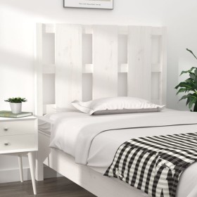 Solid white pine wood bed headboard 105.5x4x100 cm by vidaXL, Headboards and footboards - Ref: Foro24-817976, Price: 45,99 €,...