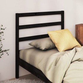 Solid black pine wood bed headboard 81x4x100 cm by vidaXL, Headboards and footboards - Ref: Foro24-817619, Price: 30,99 €, Di...