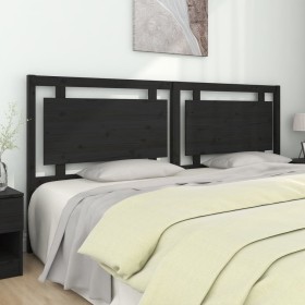 Solid black pine wood bed headboard 205.5x4x100 cm by vidaXL, Headboards and footboards - Ref: Foro24-817964, Price: 57,50 €,...