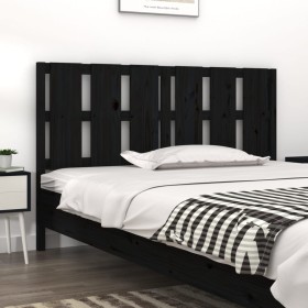 Solid black pine wood bed headboard 155.5x4x100 cm by vidaXL, Headboards and footboards - Ref: Foro24-817999, Price: 63,99 €,...