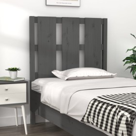 Solid gray pine wood bed headboard 80.5x4x100 cm by vidaXL, Headboards and footboards - Ref: Foro24-817967, Price: 49,99 €, D...