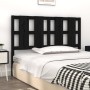 Solid black pine wood bed headboard 125.5x4x100 cm by vidaXL, Headboards and footboards - Ref: Foro24-817984, Price: 35,17 €,...