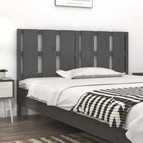 Solid gray pine wood bed headboard 155.5x4x100 cm by vidaXL, Headboards and footboards - Ref: Foro24-817997, Price: 46,06 €, ...