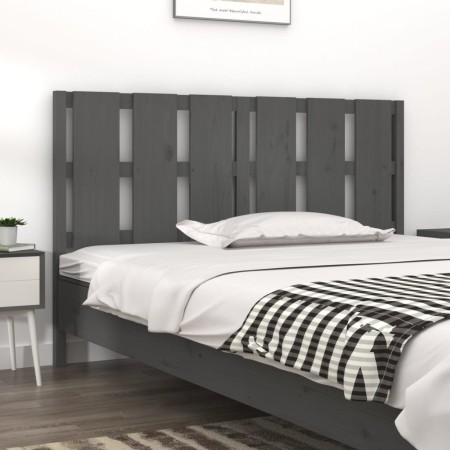 Solid gray pine wood bed headboard 155.5x4x100 cm by vidaXL, Headboards and footboards - Ref: Foro24-817997, Price: 46,04 €, ...