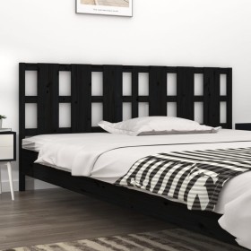 Solid black pine wood bed headboard 205.5x4x100 cm by vidaXL, Headboards and footboards - Ref: Foro24-818014, Price: 42,99 €,...