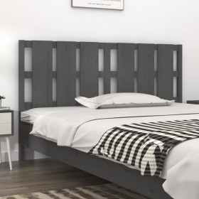 Solid gray pine wood bed headboard 185.5x4x100 cm by vidaXL, Headboards and footboards - Ref: Foro24-818007, Price: 72,99 €, ...