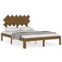 Honey brown solid wood bed frame and headboard 120x200 cm by vidaXL, Beds and slatted bases - Ref: Foro24-3193724, Price: 124...