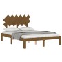 Honey brown solid wood bed frame and headboard 120x200 cm by vidaXL, Beds and slatted bases - Ref: Foro24-3193724, Price: 124...