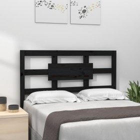 Solid black pine wood bed headboard 80.5x4x100 cm by vidaXL, Headboards and footboards - Ref: Foro24-818019, Price: 38,99 €, ...