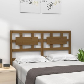 Honey brown pine solid wood bed headboard 125.5x4x100 cm by vidaXL, Headboards and footboards - Ref: Foro24-818033, Price: 49...