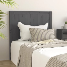 Solid gray pine wood bed headboard 95.5x4x100 cm by vidaXL, Headboards and footboards - Ref: Foro24-818072, Price: 32,49 €, D...