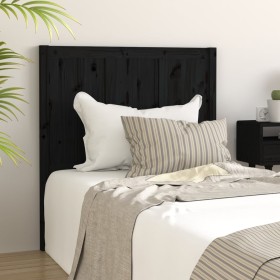 Solid black pine wood bed headboard 80.5x4x100 cm by vidaXL, Headboards and footboards - Ref: Foro24-818069, Price: 44,67 €, ...