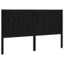 Solid black pine wood bed headboard 125.5x4x100 cm by vidaXL, Headboards and footboards - Ref: Foro24-818084, Price: 47,99 €,...