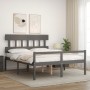 Double bed for seniors gray solid wood headboard by vidaXL, Beds and slatted bases - Ref: Foro24-3195423, Price: 159,57 €, Di...