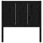 Solid black pine wood bed headboard 95.5x4x100 cm by vidaXL, Headboards and footboards - Ref: Foro24-818074, Price: 37,10 €, ...