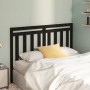 Solid black pine wood bed headboard 146x4x100 cm by vidaXL, Headboards and footboards - Ref: Foro24-817794, Price: 44,99 €, D...