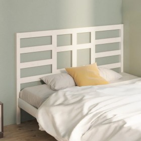 Solid white pine wood bed headboard 126x4x104 cm by vidaXL, Headboards and footboards - Ref: Foro24-818131, Price: 36,01 €, D...