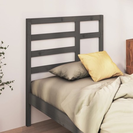 Solid gray pine wood bed headboard 106x4x104 cm by vidaXL, Headboards and footboards - Ref: Foro24-818127, Price: 26,08 €, Di...