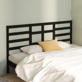 Solid black pine wood bed headboard 186x4x104 cm by vidaXL, Headboards and footboards - Ref: Foro24-818159, Price: 65,99 €, D...