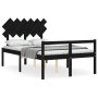 Estructura de cama con cabecero madera maciza negro 120x200 cm de vidaXL, Camas y somieres - Ref: Foro24-3195545, Precio: 131...