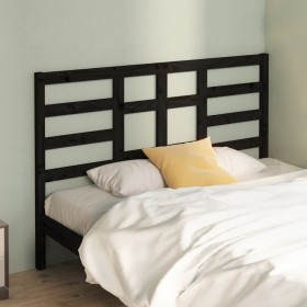 Solid black pine wood bed headboard 156x4x104 cm by vidaXL, Headboards and footboards - Ref: Foro24-818149, Price: 54,99 €, D...