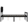 Bed frame with black solid wood headboard 120x200 cm by vidaXL, Beds and slatted bases - Ref: Foro24-3195545, Price: 131,99 €...