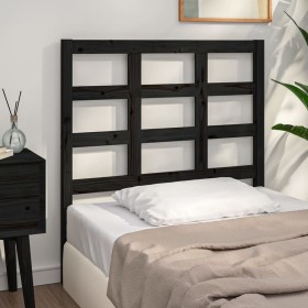 Solid black pine wood bed headboard 105.5x4x100 cm by vidaXL, Headboards and footboards - Ref: Foro24-817879, Price: 37,16 €,...