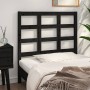 Solid black pine wood bed headboard 105.5x4x100 cm by vidaXL, Headboards and footboards - Ref: Foro24-817879, Price: 37,99 €,...