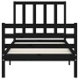 Estructura de cama con cabecero madera maciza negro 100x200 cm de vidaXL, Camas y somieres - Ref: Foro24-3193850, Precio: 115...