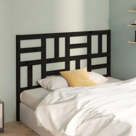 Solid black pine wood bed headboard 126x4x104 cm by vidaXL, Headboards and footboards - Ref: Foro24-818184, Price: 48,99 €, D...