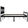 Cama personas mayores cabecero madera maciza negro 200x200 cm de vidaXL, Camas y somieres - Ref: Foro24-3195440, Precio: 173,...