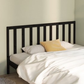 Solid black pine wood bed headboard 206x4x100 cm by vidaXL, Headboards and footboards - Ref: Foro24-817764, Price: 37,99 €, D...