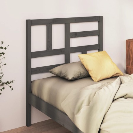 Solid gray pine wood bed headboard 96x4x104 cm by vidaXL, Headboards and footboards - Ref: Foro24-818172, Price: 36,99 €, Dis...