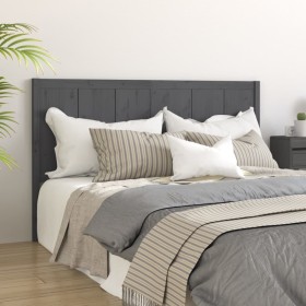 Solid gray pine wood bed headboard 125.5x4x100 cm by vidaXL, Headboards and footboards - Ref: Foro24-818082, Price: 37,80 €, ...