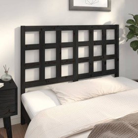 Solid black pine wood bed headboard 140.5x4x100 cm by vidaXL, Headboards and footboards - Ref: Foro24-817889, Price: 65,99 €,...