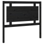 Solid black pine wood bed headboard 105.5x4x100 cm by vidaXL, Headboards and footboards - Ref: Foro24-817929, Price: 43,15 €,...