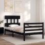 Estructura de cama con cabecero madera maciza negro 90x200 cm de vidaXL, Camas y somieres - Ref: Foro24-3195145, Precio: 116,...