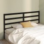 Solid black pine wood bed headboard 206x4x100 cm by vidaXL, Headboards and footboards - Ref: Foro24-817664, Price: 34,99 €, D...