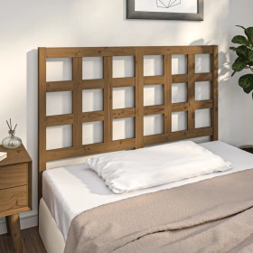 Honey brown pine solid wood bed headboard 125.5x4x100 cm by vidaXL, Headboards and footboards - Ref: Foro24-817883, Price: 32...