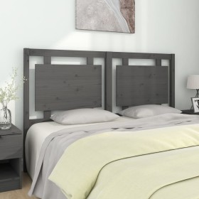 Solid gray pine wood bed headboard 155.5x4x100 cm by vidaXL, Headboards and footboards - Ref: Foro24-817947, Price: 69,99 €, ...