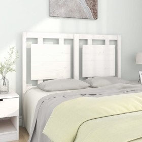 Solid white pine wood bed headboard 125.5x4x100 cm by vidaXL, Headboards and footboards - Ref: Foro24-817931, Price: 41,99 €,...