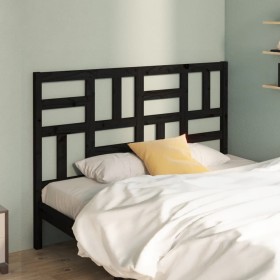 Solid black pine wood bed headboard 146x4x104 cm by vidaXL, Headboards and footboards - Ref: Foro24-818194, Price: 51,99 €, D...