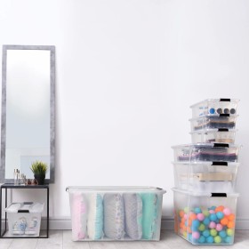 Storage boxes with lid 2 units transparent 21 L by vidaXL, Storage baskets - Ref: Foro24-151901, Price: 34,99 €, Discount: %