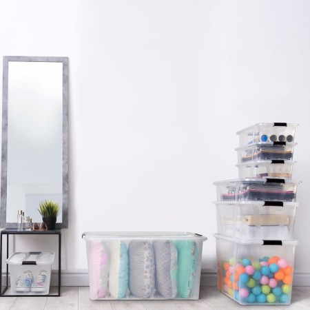 Storage boxes with lid 2 units transparent 55 L by vidaXL, Storage baskets - Ref: Foro24-151905, Price: 46,89 €, Discount: %