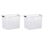 Storage boxes with lid 2 units transparent 55 L by vidaXL, Storage baskets - Ref: Foro24-151905, Price: 46,89 €, Discount: %