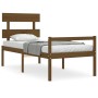 Honey brown solid wood bed frame with headboard 90x200cm by vidaXL, Beds and slatted bases - Ref: Foro24-3195339, Price: 99,9...