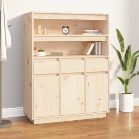 Tall solid pine wood sideboard 89x40x116.5 cm by vidaXL, Sideboards - Ref: Foro24-818215, Price: 232,99 €, Discount: %