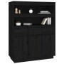 Aparador alto de madera maciza de pino negro 89x40x116,5 cm de vidaXL, Aparadores - Ref: Foro24-818219, Precio: 170,36 €, Des...